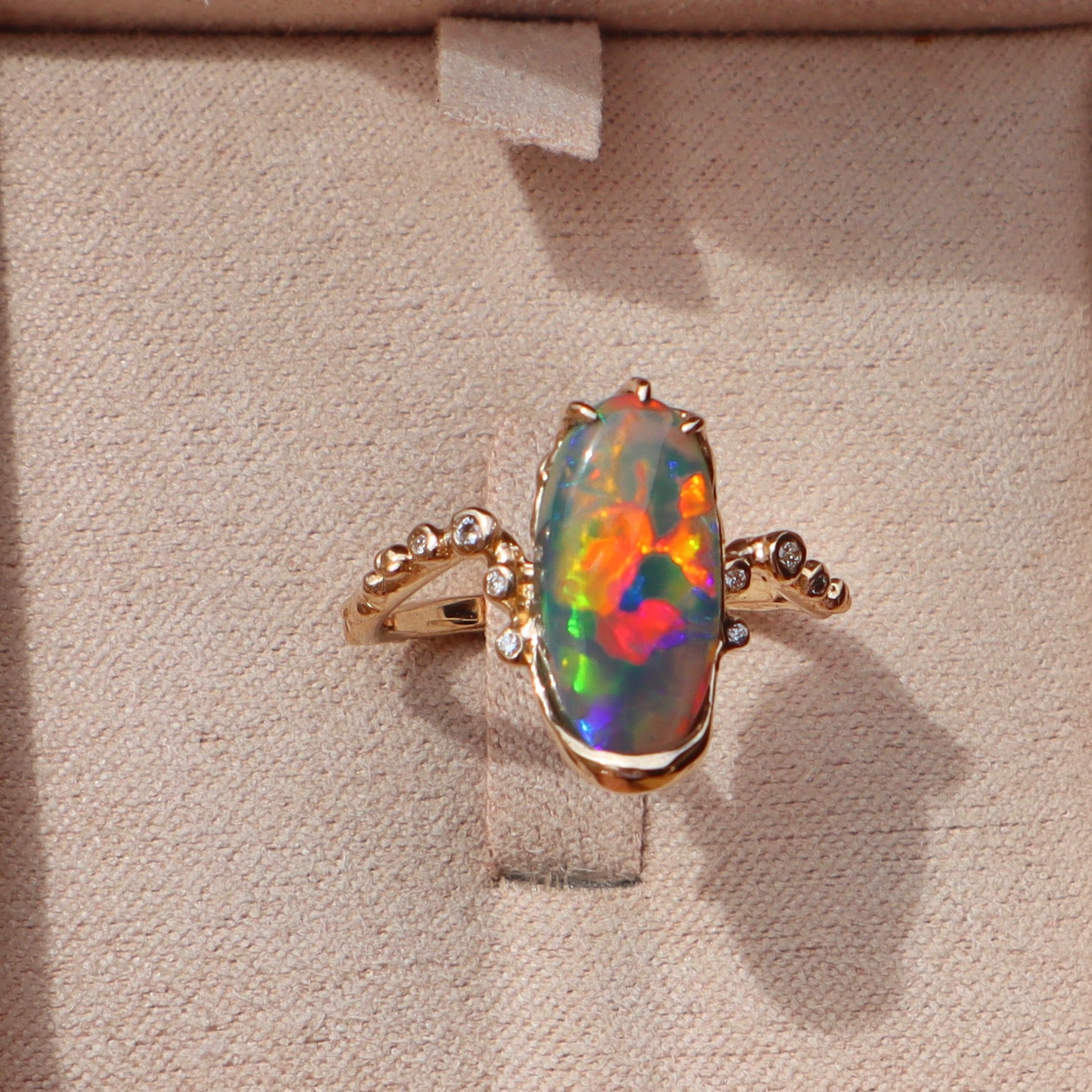 Black Opal Ziggy Ring