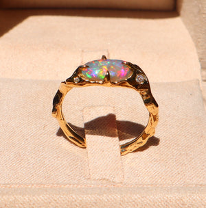 Pink Opal Wave Ring